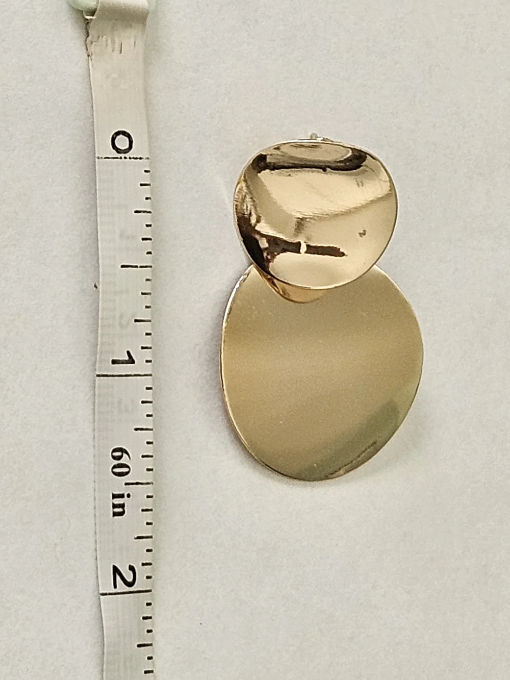 NEW Gold Double Circle Geometric Drop Earrings Contemporary Maximalism Formal